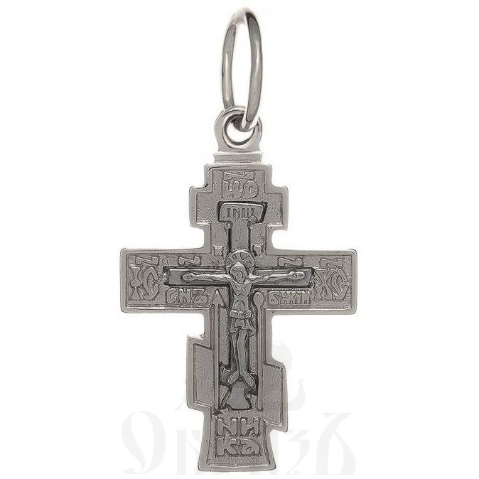 золотой восьмиконечный крест с молитвой честному кресту, 585 проба белого цвета (арт. п10057-з5б)
