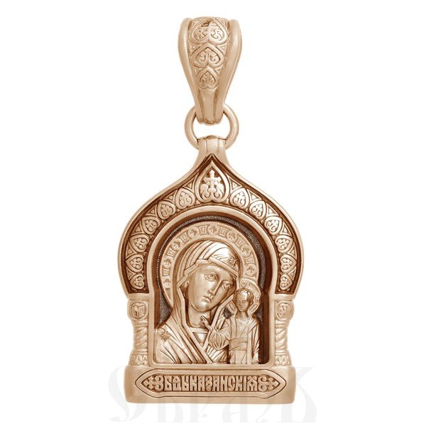 образок «казанская икона божией матери», золото 585 проба красное (арт. 202.014-1)
