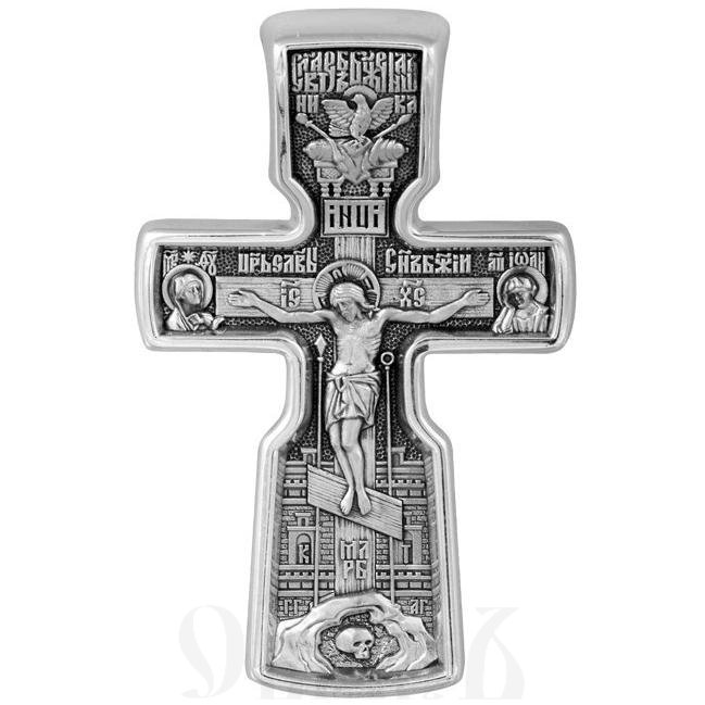 крест «распятие с предстоящими. святой николай чудотворец», серебро 925 проба (арт. 101.517)