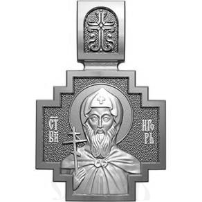 нательная икона св. благоверный князь игорь черниговский, серебро 925 проба с платинированием (арт. 06.073р)