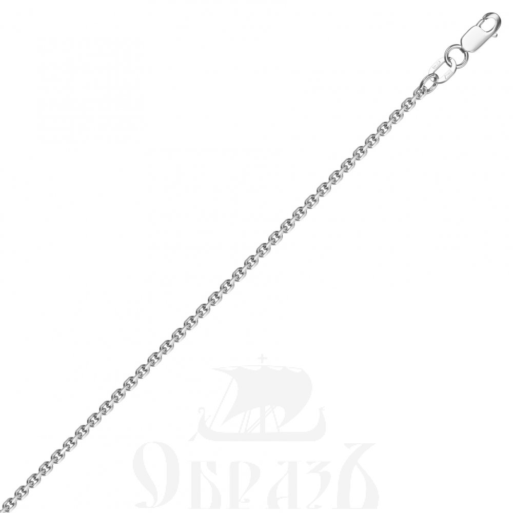 цепь плетение "кобра" серебро 925 пробы с родиевым покрытием (арт. нц 22-053-3 d0,45)