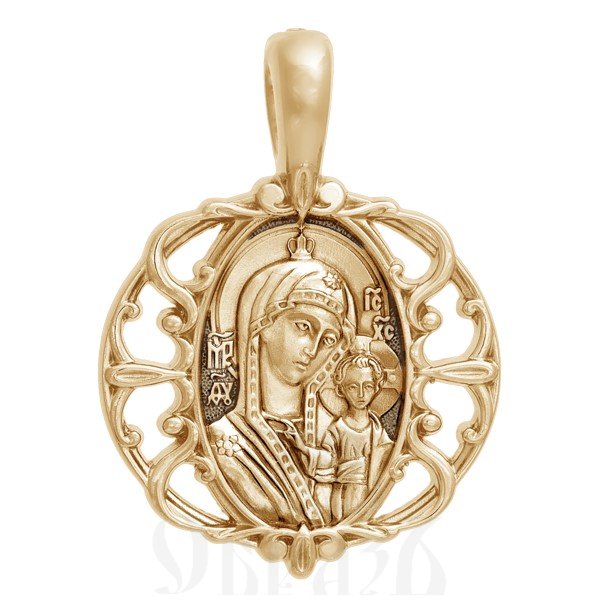 образок «казанская икона божией матери. молитва», золото 585 проба желтое (арт. 202.244)