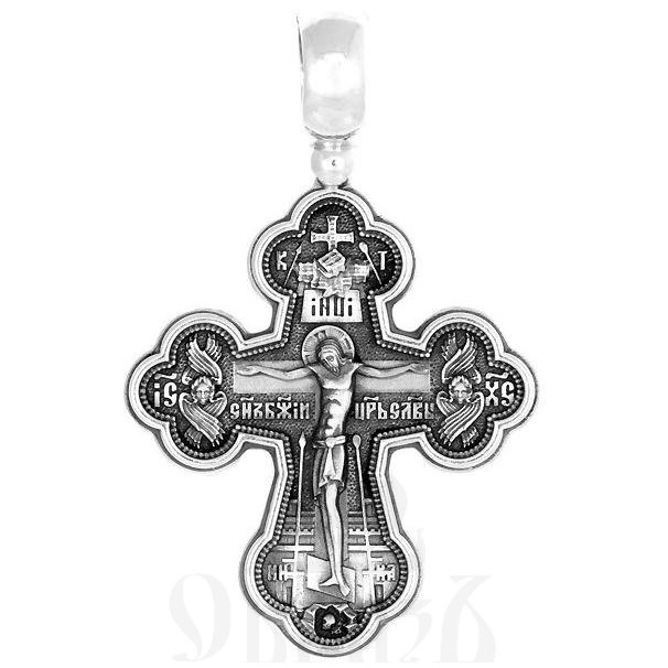 крест «распятие. архангел рафаил и святые целители», серебро 925 проба (арт. 101.476)