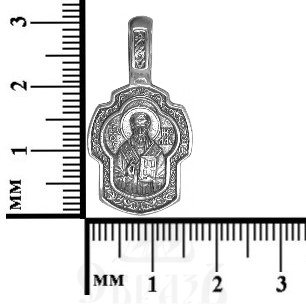 нательная икона свт. николай чудотворец, серебро 925 проба (арт. 30-405-сч)