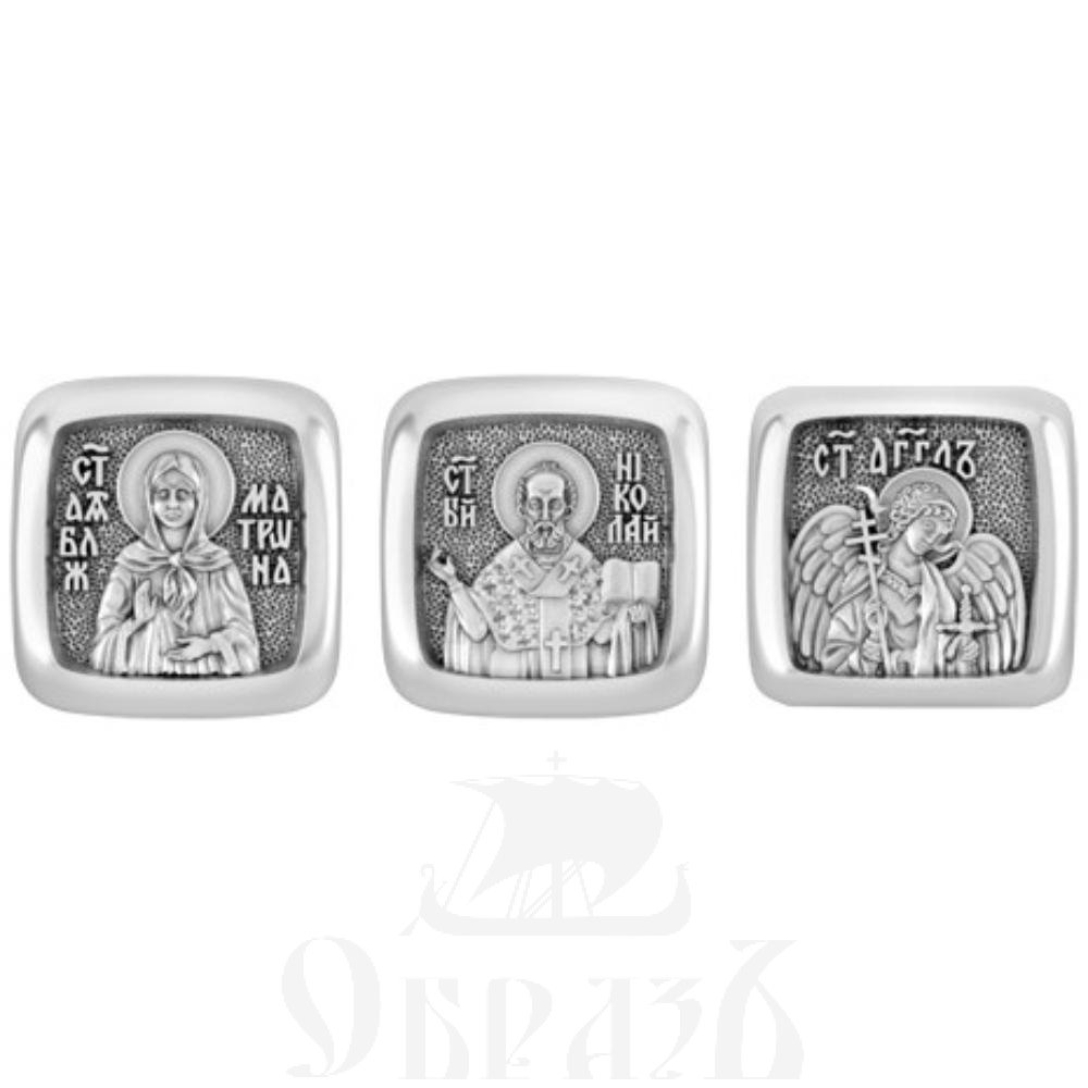 православная бусина святая блаженная ксения петербургская, серебро 925 пробы с золочением и эмалью (арт. 10.022)